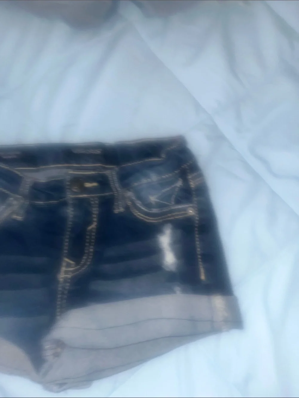 Blue Denim Shorts size 6, 6x, and justice brand is 7, but fits like a 6